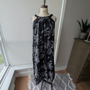 100% Linen - Italian Floral Halter Dress